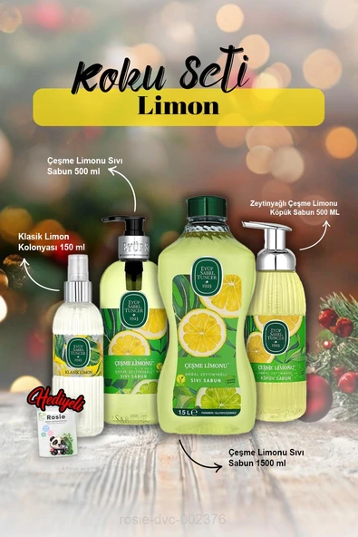 Çeşme Limonu 3'lü Sabun ve 150 ml Kolonya Rosie Hediye ürün görseli 1
