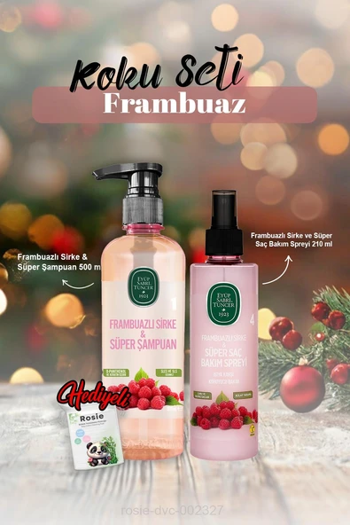 Saç Spreyi 210 ml, Frambuazlı Sirke & Şampuan 500 ml ve Rosie Hediye ürün görseli 1