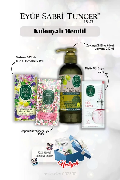 Zeytinyağlı Losyon 250 ml, Gül suyu 30'lu, Verbena & Zinde 50'li, Kiraz Çiçeği 150'li ve Rosie ürün görseli 1