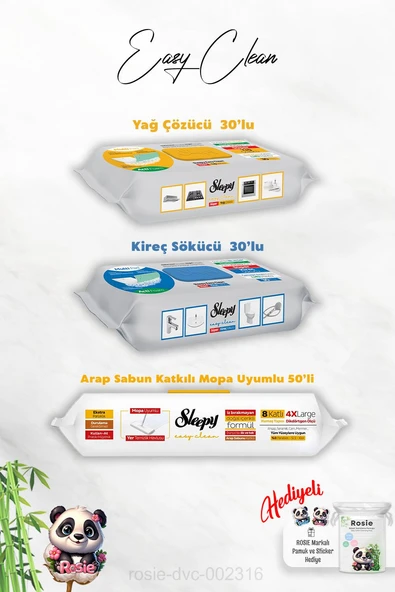 50'li Mopa Uyumlu Arap Sabun katkılı Havlu, Kireç ve Yağ Çözücü 30'lu ve Rosie Hediye ürün görseli 1