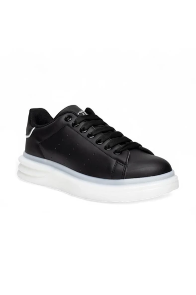 Best Of 628-25 Deri Anatomik Erkek Sneaker Siyah Beyaz ürün görseli 1