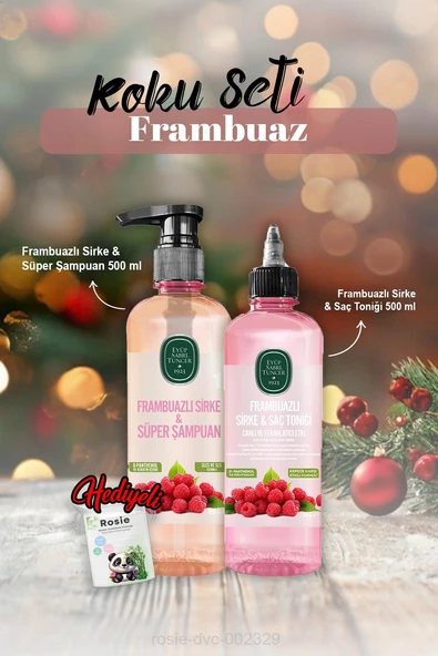 Tonik 500 ml, Frambuazlı Sirke & Şampuan 500 ml ve Rosie Hediye ürün görseli 1