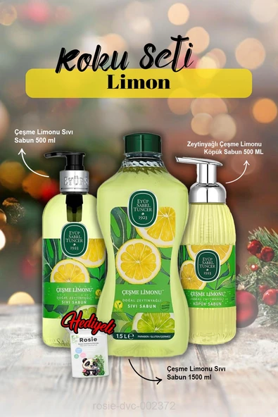 Çeşme Limonu Sıvı Sabun 500 ve 1500 ml, Köpük Sabun 500 ml Rosie Hediye ürün görseli 1