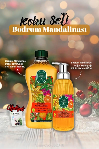 Köpük Sabun 500 ml, Sıvı Sabun 1500 ml Bodrum Mandalina ve Rosie Hediye ürün görseli 1