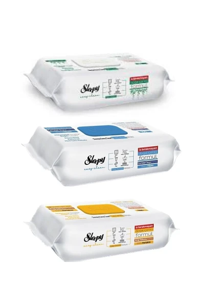 Sleepy Easy Clean Beyaz Sabun Katkılı+Çamaşır Suyu Katkılı+Arap Sabunu Katkılı 3X100 (300 Yaprak) ürün görseli 1