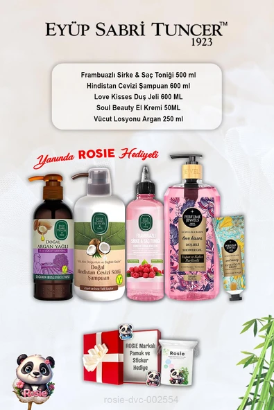 Soul Beauty Krem, Hindistan Ceviz Şampuan, Love Kisses Duş Jeli, Frambuaz Tonik, Argan Losyon ve Rosie ürün görseli 1
