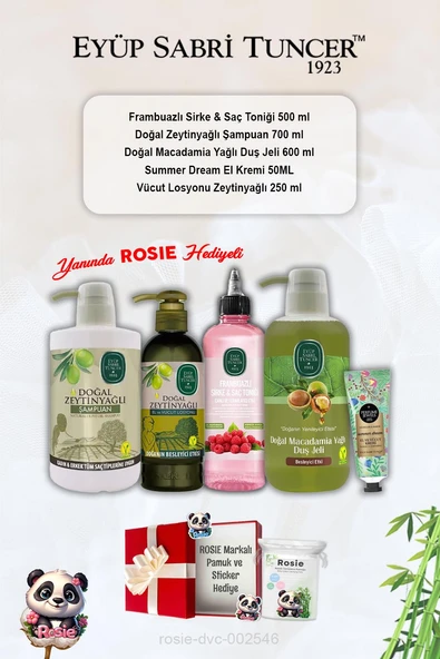 Macadamia Duş Jeli, Summer Dream Krem, Zeytinyağlı Şampuan ve Losyon, Frambuaz Tonik ve Rosie ürün görseli 1