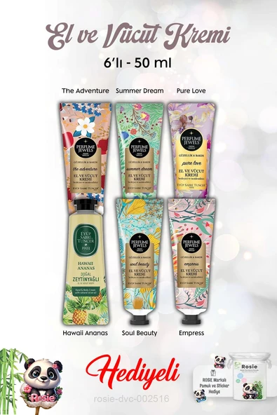 El Kremi 6'lı 50 ml Hawaii Ananas, Pure Love, Summer Dream, The Adventure, Empress, Soul Beauty ve Rosie ürün görseli 1