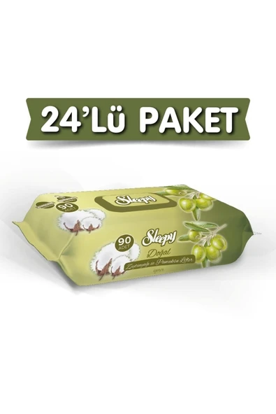 Sleepy Zeytinyağlı 90 Yaprak 24'lü Paket Islak Mendil ürün görseli 1