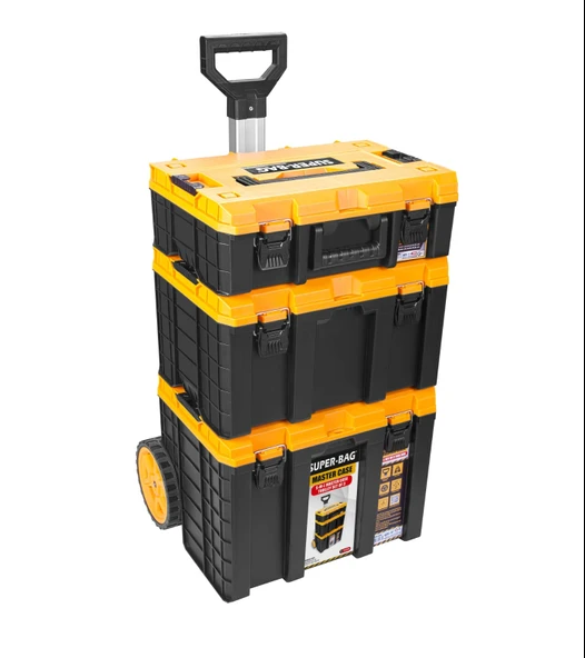 Master Case Tekerlekli 3’lü Set Büyük Tekerlekli Teknisyen Takım Çantası S-M-L ürün görseli 1