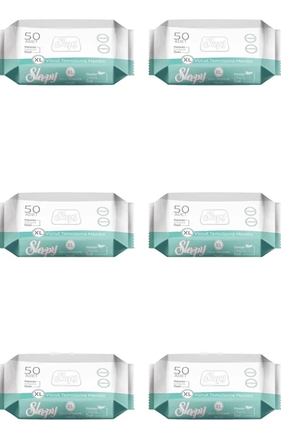 Sleepy Xl Vücut Temizleme Mendili 50 Li X 6 (toplam 300 Adet Yaprak) ürün görseli 1