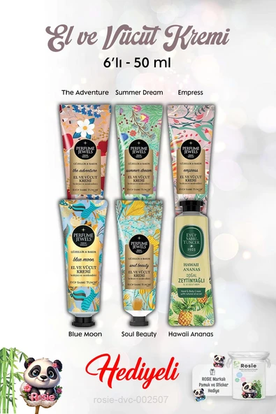 El Kremi 6'lı 50 ml Blue Moon, Hawaii Ananas, Empress, Summer Dream, The Adventure, Soul Beauty ve Rosie ürün görseli 1