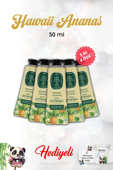 5 AL 4 ÖDE Hawaii Ananas El Ve Vücut Kremi 50 Ml ve Rosie ürün görseli 1