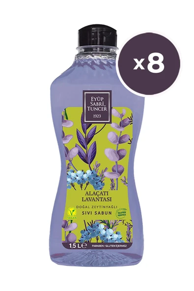 Eyüp Sabri Tuncer Alaçatı Lavantası Sıvı Sabun 1500 ml x 8 ürün görseli 1