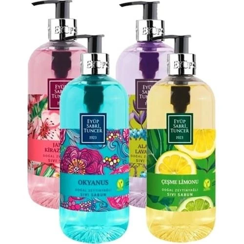 Eyüp Sabri Tuncer Sıvı Sabun Seti 4 x 500 ml (Alaçatı, Japon Kiraz, Okyanus ve Çeşme Limonu) ürün görseli 1