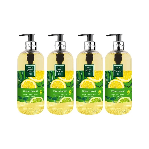 Eyüp Sabri Tuncer Çeşme Limonu Doğal Zeytinyağlı Sıvı Sabun 500 ml x 4 ürün görseli 1