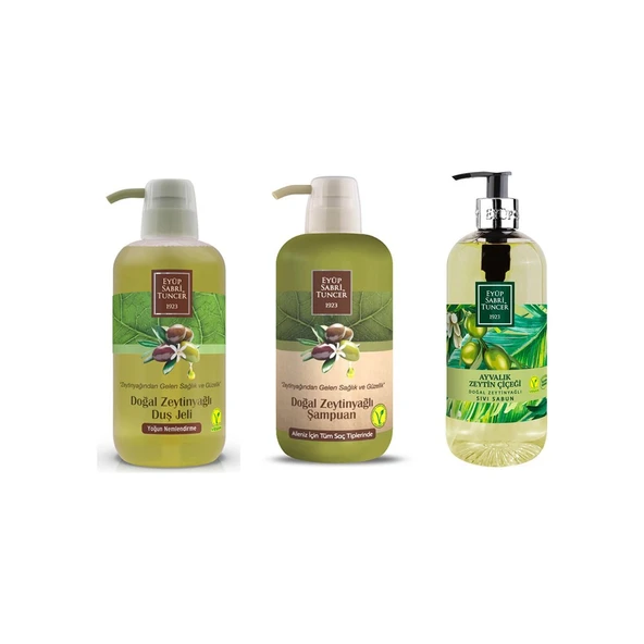 Eyüp Sabri Tuncer Şampuan ve Duş Jeli 600 ml, Ayvalık Zeytin Çiçeği Sıvı Sabun 500 Ml Pet Şişe ürün görseli 1