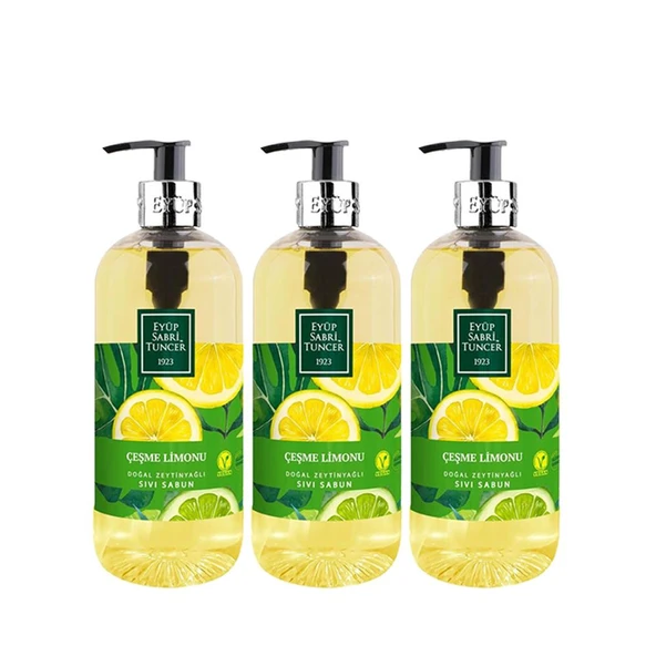 Eyüp Sabri Tuncer Doğal Zeytinyağlı Sıvı Sabun Çeşme Limonu 500 ml x 3 Adet ürün görseli 1