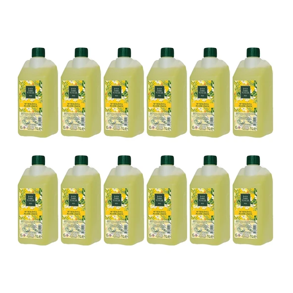 Eyüp Sabri Tuncer Klasik Limon Kolonyası Yedek Şişe 1 Litre x 12 Adet ürün görseli 1