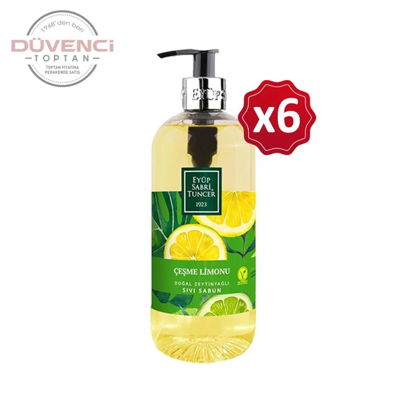 Eyüp Sabri Tuncer Doğal Zeytinyağlı Sıvı Sabun Çeşme Limonu 500 ml x 6 Adet ürün görseli 1