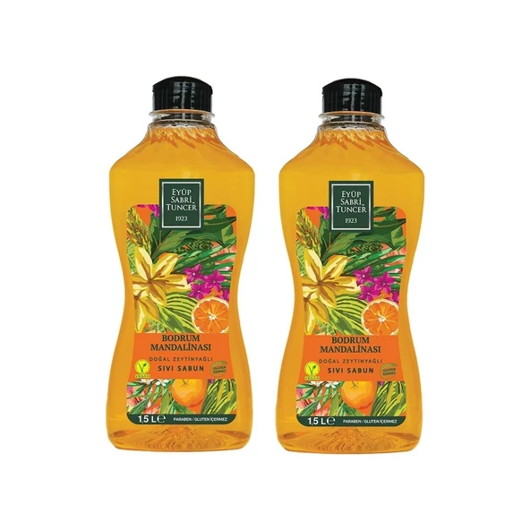 Eyüp Sabri Tuncer Bodrum Mandalinası Doğal Zeytinyağlı Sıvı Sabun 1500 ML x 2 ürün görseli 1