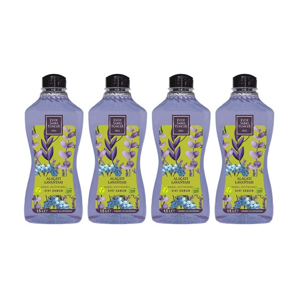 Eyüp Sabri Tuncer Alaçatı Lavantası Doğal Zeytinyağlı Sıvı Sabun 1,5 lt x 4 ürün görseli 1