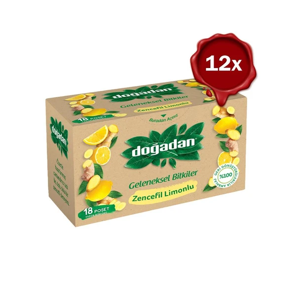 Doğadan Zencefil Limonlu Bitki Çayı 18' lix 12 Adet ürün görseli 1
