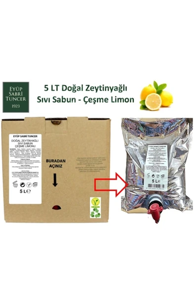 Eyüp Sabri Tuncer Çeşme Limonu Doğal Zeytinyağlı Sıvı Sabun 5 lt - Bag in Box ürün görseli 1