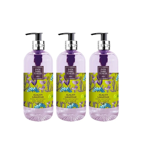 Eyüp Sabri Tuncer Alaçatı Lavantası Doğal Zeytinyağlı Sıvı Sabun 500 ml X 3 Adet ürün görseli 1