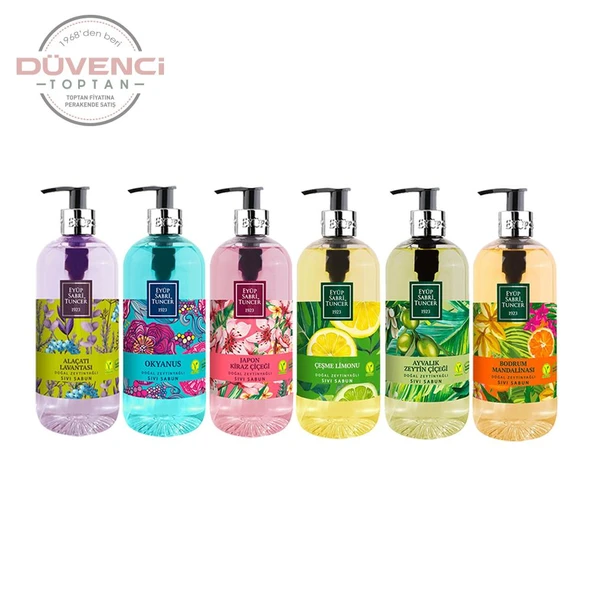 Eyüp Sabri Tuncer Sıvı Sabun Seti Ayvalık Zeytin Çiçeği, Çeşme Limonu, Japon Kiraz Çiçeği, Okyanus, Bodrum Mandalinası, Alaçatı Lavantası 500 ML ürün görseli 1