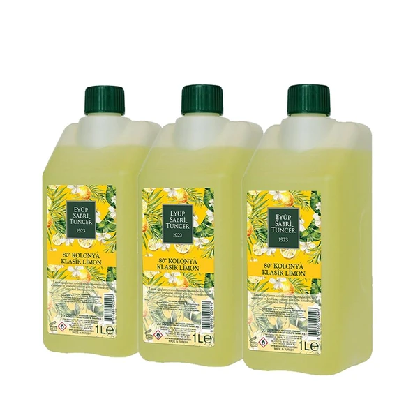 Eyüp Sabri Tuncer Klasik Limon Kolonyası Yedek Şişe 1 Litre x 3 Adet ürün görseli 1