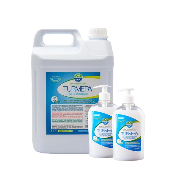 Turmepa Sıvı Sabun 500 ml x 2 ve 5 Litre ürün görseli 1