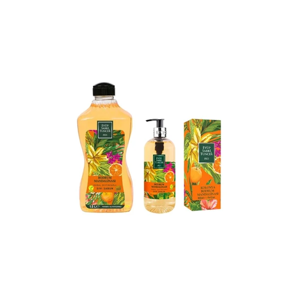 Eyüp Sabri Tuncer Bodrum Mandalinası Seti 3 Çeşit, 1500 ML ve 500 ML Sıvı Sabun, 400 ML Kolonya ürün görseli 1