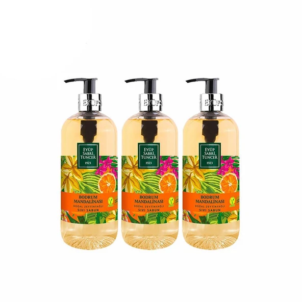 EST Bodrum Mandalinası Doğal Zeytinyağlı Sıvı Sabun 500 ml x 3 ürün görseli 1