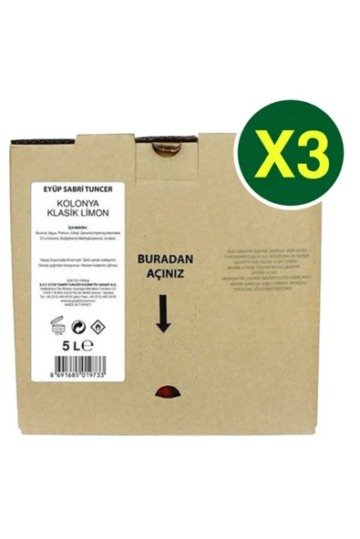 Eyüp Sabri Tuncer Klasik Limon Kolonyası 5 Lt (Dökme Paket) x 3 Adet ürün görseli 1