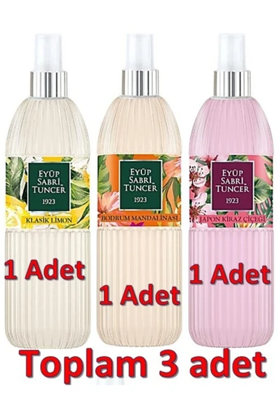Eyüp Sabri Tuncer Klasik Limon, Bodrum Mandalinası, Japon Kiraz Çiçeği Sprey Kolonya 150 ML ürün görseli 1