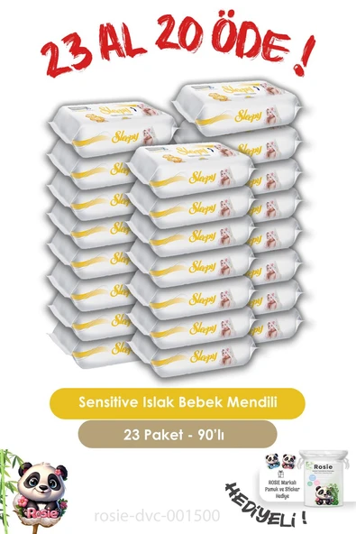 Sleepy 23 AL 20 ÖDE Sensitive Islak Mendil 90'lı ve ROSIE ürün görseli 1