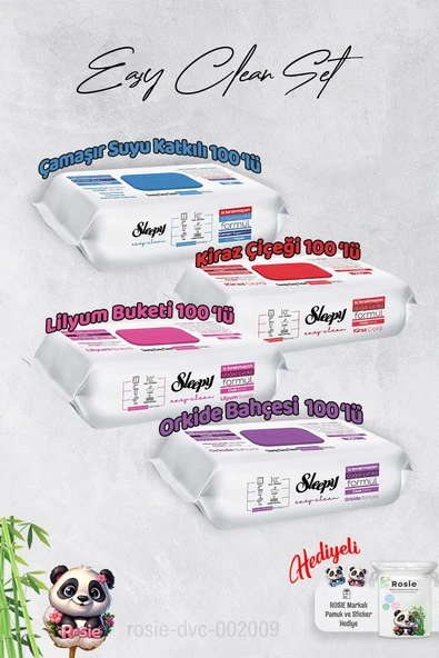 Sleepy  Çamaşır Suyu, Kiraz Çiçeği, Orkide ve Lilyum Yüzey Temizlik Havlusu ve Hediye Rosie ürün görseli 1
