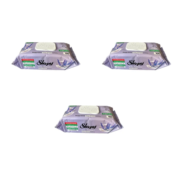 Sleepy Extra Doğal Lavanta Özlü Islak Yüzey Temizlik Havlusu - 100'lü 3 Paket ürün görseli 1