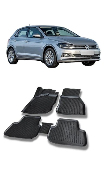 VW Polo 2018-2023 Arası 3d Havuzlu Araca Özel Paspas Takımı ürün görseli 1