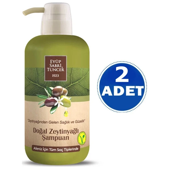 Eyüp Sabri Tuncer Doğal Zeytinyağlı Şampuan 600 ml Pet Şişe x 2 Adet ürün görseli 1