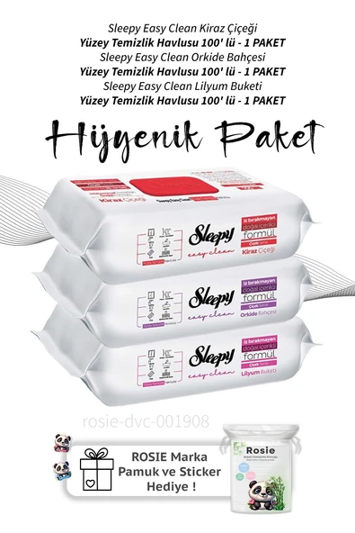 Sleepy Easy Clean Çiçek Serisi, Kiraz Çiçeği, Orkide Bahçesi ve Lilyum Buketi 100' lü ürün görseli 1