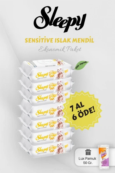 Sensitive 90' lı Islak Mendil 7 AL 6 Öde Hediyeli ürün görseli 1