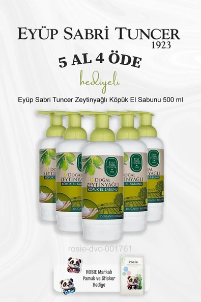 Eyüp Sabri Tuncer Zeytinyağlı Köpük El Sabunu 500 ml 5 Al 4 Öde ve Rosie Pamuk ürün görseli 1