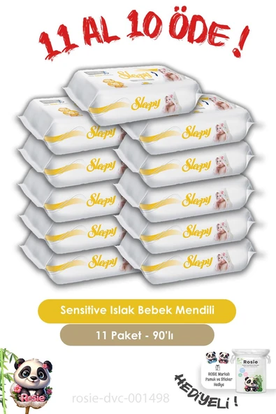 Sleepy 11 AL 10 ÖDE Sensitive Islak Mendil 90'lı ve ROSIE ürün görseli 1