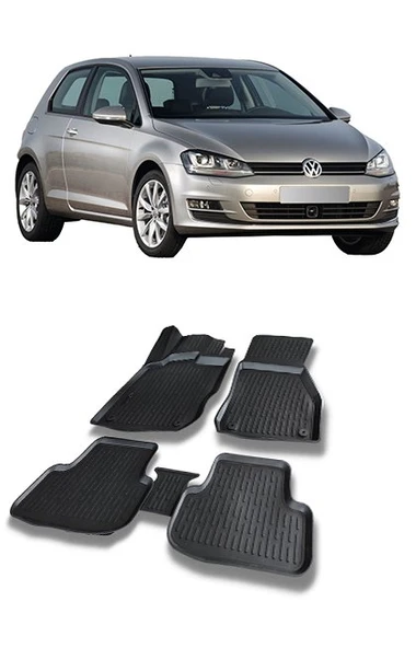 VW Golf 7 2013-2020 3d Havuzlu Araca Özel Paspas Takımı ürün görseli 1