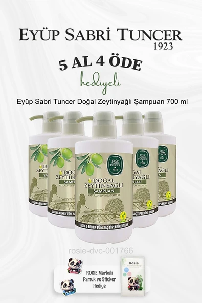 Eyüp Sabri Tuncer Doğal Zeytinyağlı Şampuan 700 ml 5 Al 4 Öde ve Rosie Pamuk ürün görseli 1