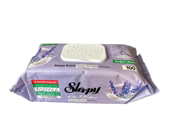 Sleepy Extra Doğal Lavanta Özlü Islak Yüzey Temizlik Havlusu - 100'lü Paket ürün görseli 1