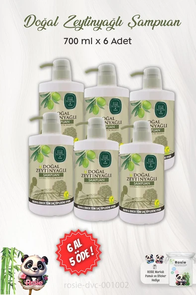 6 AL 5 ÖDE Eyüp Sabri Tuncer Doğal Zeytinyağlı Şampuan 700 ml ve ROSIE ürün görseli 1
