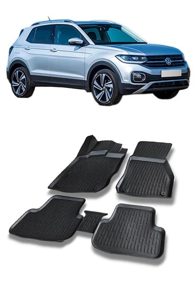 VW T-Cross 2019 ve Sonrası 3d Havuzlu Araca Özel Paspas Takımı ürün görseli 1